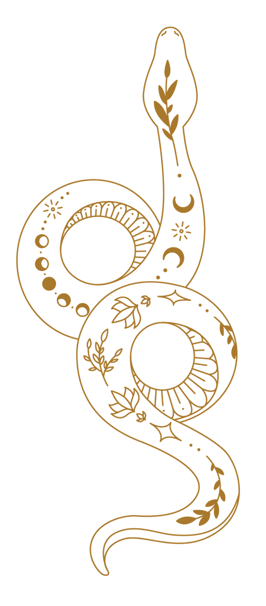 A serpent drawn in gold line